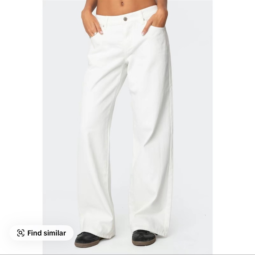 Edited Low Rise White Jeans